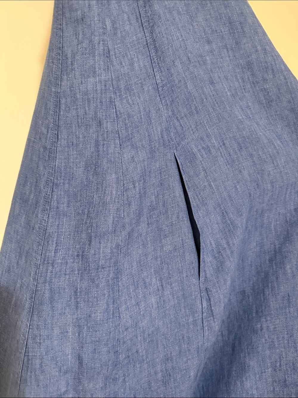 Eileen Fisher Blue Sleeveless Linen Midi Dress - Picture 5 of 7